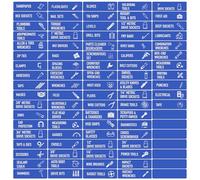 90Pcs Magnetic Toolbox Labels, 7.8x2.5cm Magnet and PET Reusable Tool Box Organizer Labels Easy to Read General Tool Box Organize Accessories for Toolboxes Drawers Cabinets(Blue)