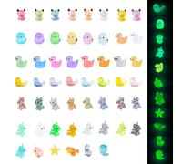 90PCS Mini Resin Animals, 11 Styles Tiny Resin Miniature Mini Little Small Plastic Animals Figures Glow in the Dark for Micro Landscape Fairy Garden Aquarium Dollhouse Decor