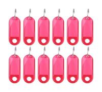 90pcs Plastic Keychain ID Tags Name Label Language Number Mark Classification Tag for Keys(Pink)