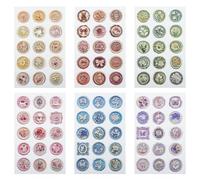 90PCS Pre-Made Glue Wax Seal Stickers, 6 Sheet Vintage Themes Self Adhesive Stickers for Wedding Invitation Envelope Seal Stickers Birthday Gift Wrapping Scrapbook Journal Decorative