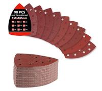 90pcs Sanding Sheets, Mouse Sander Pads, Multi Tool Sanding Pads, Loop Sandpaper Compatible with Bosch Electric Sander, Assorted Grits 40/60/80/100/150/240/320/400/600 for Grinding