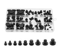 90Pcs Silicone Rubber Hole Plugs Set, Vacuum Caps Kit in 9 Sizes, Flexible Sealing Stoppers for Powder Coating, Bottles, Bathtub, Pipe & DIY Projects Multi-Purpose (Black)