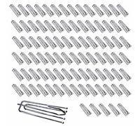 90PCS Stainless Steel Curtain Pleat Hooks,Drapery Hook and Pin for Pleated Drapes 4 Prongs Pinch Pleat Hook Clips,Traverse Pleater 4 End Curtain Hangers for Window Door Bathroom Curtain