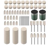 90PCS Wheel Polishing Kit for Dremel Electric Grinder Rotary Tool | Polishing Kit with Wool Felt Pads 2 Bottles Abrasive Green Paste Sanding Bits 1/8" Shank for Resin Bicycle Jewelry