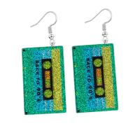 90s 80s Outfit Earrings Accessories for Women Party Themed Retro Acrylic Drop Dangle Music Earring Jewelry Gift, Acrylic, No Gemstone