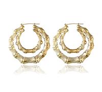 90's Big Bamboo Hoop Earrings for Women Gold Oversized Hoop Earrings Jewelry