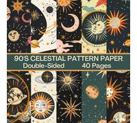 90's Celestial Scrapbook Paper 40 Pages 20 Sheets: Retro Galaxy Pattern Paper: Double Sided for Scrapbooking, Card Making, Origami, DIY and More
