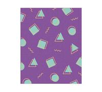 90's Circle Square Triangle Pattern Sweatshirt - White - M - White