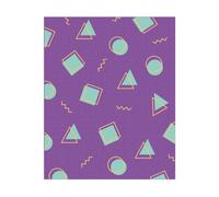 90's Circle Square Triangle Pattern Women's T-Shirt - White - XL - White