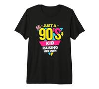 90s Culture Mom Life 90s Kid Raised on 1990s Parenting Joke Premium T-Shirt