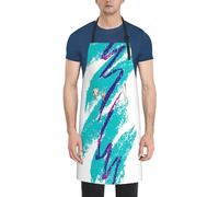 90'S Cup Design Print Kitchen Apron With Pockets Versatile Adjustable Chef Bbq Grilling Smock For Adults