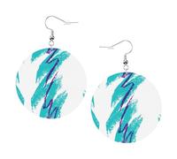 90'S Cup Design Printed Faux Leather Earrings Set For Women, 1 Pair Lightweight Dangle Drop Pierced Earrings Jewelry Gifts For Women