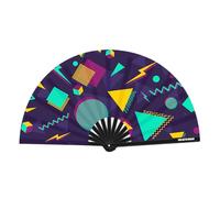 90s Fan/Drag Fan/Clack Fan/Festivals/Drag Queen (Dark Purple, Shapes)