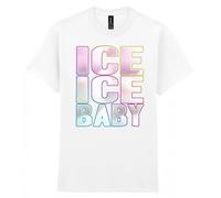 90s Fancy Dress Funky Party T-Shirt, Ice Ice Baby, Mens Womens Unisex Fit Tee White