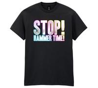 90s Fancy Dress Funky Party T-Shirt, Stop Hammer Time, Mens Womens Unisex Fit Tee Black