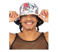 Smiffys 90s Graffiti Bucket Hat, 1990's Fancy Dress, 1990s Dress Up Hats