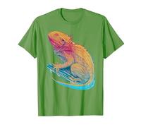 90s Hipster Vintage Bearded Dragon 80s Beardie Vaporwave T-Shirt, Men, Grass Green, XX-Large