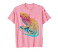 90s Hipster Vintage Bearded Dragon 80s Beardie Vaporwave T-Shirt, Men, Pink, Large