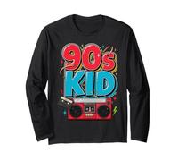 90s Kid Retro Boombox Cassette Millennial Throwback Long Sleeve T-Shirt