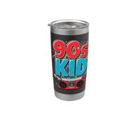 90s Kid Retro Boombox Cassette Millennial Throwback Stainless Steel Insulated Tumbler
