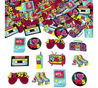 90's Party Confetti - 200pcs Double-Sided Printing, Back to The 90s Throwback Hip Hop Retro Party Decorations