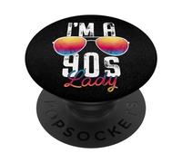 90s Party Outfit For Women "I'm a 90s Lady" Retro Colors PopSockets Adhesive PopGrip