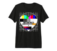 90s Party TV Test Pattern Heart I Love The 90s Costume Premium T-Shirt