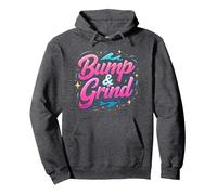 90s R&B Bump & Grind Retro Nostalgia Music Lovers Gift Pullover Hoodie, Adult Unisex, Dark Heather Grey, XXL