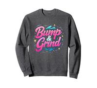 90s R&B Bump & Grind Retro Nostalgia Music Lovers Gift Sweatshirt, Adult Unisex, Dark Heather Grey, XXL