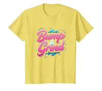 90s R&B Bump & Grind Retro Nostalgia Music Lovers Gift T-Shirt, Kids, Lemon, 8 Years
