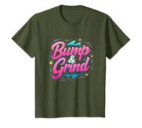 90s R&B Bump & Grind Retro Nostalgia Music Lovers Gift T-Shirt, Kids, Olive, 2 Years