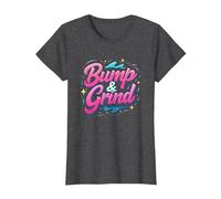90s R&B Bump & Grind Retro Nostalgia Music Lovers Gift T-Shirt, Women, Dark Heather Grey, XXL