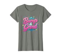 90s R&B Bump & Grind Retro Nostalgia Music Lovers Gift T-Shirt, Women, Olive Heather, XXL