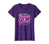 90s R&B Bump & Grind Retro Nostalgia Music Lovers Gift T-Shirt, Women, Purple, M