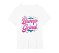 90s R&B Bump & Grind Retro Nostalgia Music Lovers Gift T-Shirt, Women's Plus, White, 6X