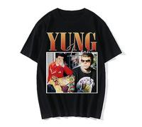 90s Rapper Yung Lean Graphic Print T Shirt Hip Hop Vintage Gothic Clothes Tee Shirt Men's Cotton T-Shirt Oversized Tops Black