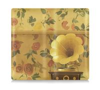 90s Retro Memories Gramophone Yellow Premium Leather Registration and Insurance Card Holder Automobile Wallet Case Organizer for Driver Auto Owners Trailer Motorcycle Boat, 90s retro memories