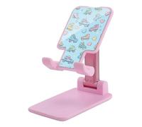 90s Skater Pattern Skating Portable Cell Phone Stand for Desk Foldable Phone Holder Adjustable Angle Height