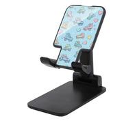 90s Skater Pattern Skating Portable Cell Phone Stand for Desk Foldable Phone Holder Adjustable Angle Height