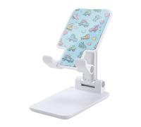 90s Skater Pattern Skating Portable Cell Phone Stand for Desk Foldable Phone Holder Adjustable Angle Height