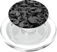 90s Style Grey Black Skulls American Traditional Tattoo PopSockets PopGrip for MagSafe