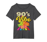 90's Vibe Retro 1990s 90s Party Costume 90's T-Shirt, Women's Plus, Dark Heather Grey, 2X