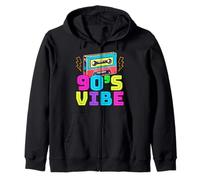 90's Vibe Retro Style Cassette Tape 1990s Nostalgic Vibes Zip Hoodie
