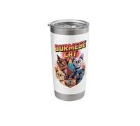 90's Vintage Burmese Cat Stainless Steel Insulated Tumbler