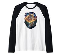 90s Wolf Stary Night - Wolves Howling at The Moon Raglan Baseball Tee