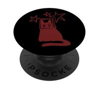 90s Y2K Ashamed Cat Tomcat in Sack Mask under Starry Sky PopSockets Adhesive PopGrip