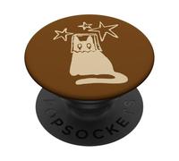 90s Y2K Ashamed Tomcat Cat in Sack Mask under Starry Sky PopSockets Adhesive PopGrip