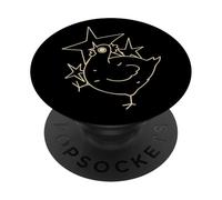 90s Y2K Crazy Scary Hen Chicken is Scared under a Starry Sky PopSockets Adhesive PopGrip