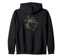 90s Y2K Crazy Scary Hen Chicken is Scared under a Starry Sky Zip Hoodie