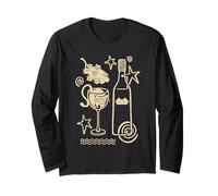 90s Y2K Curious Cute Kitten Stuck in a Wine Glass Long Sleeve T-Shirt